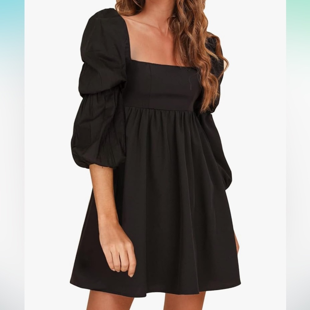 Puff Sleeve Mini Dress